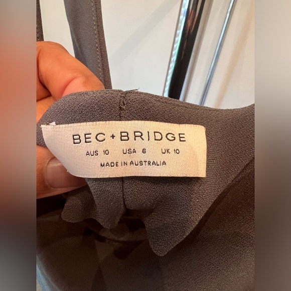 Dark Gray Sage Green Bec & Bridge designer dress size 6, gently used - Picture 5 of 8